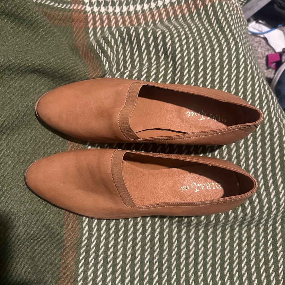 Brand new tan slip ons